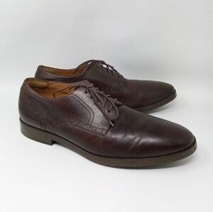 COLE HAAN Grand OS Dark Brown Leather Lace Up Oxford Shoes Sz 10.5M